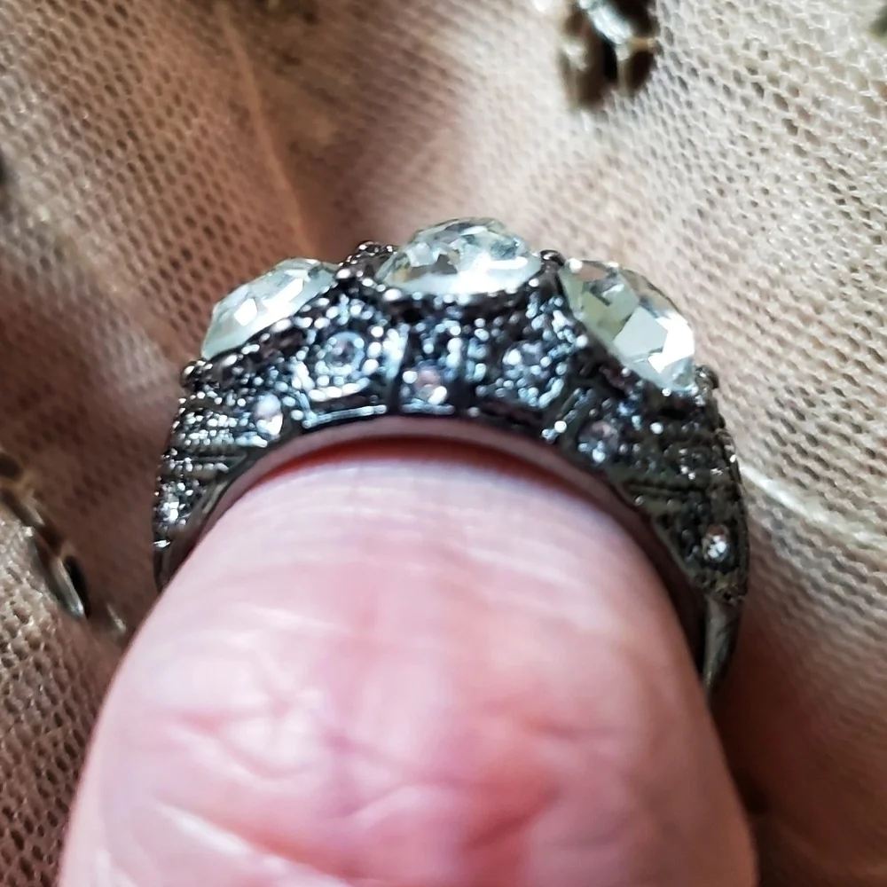 Frozen Glacier White Topaz Gold Filled Ring Sz 7